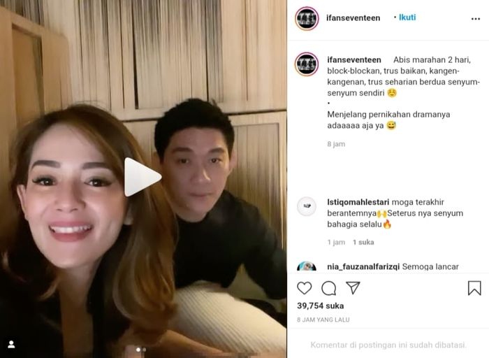Ifan Seventeen menceritakan drama jelang pernikahannya dengan Citra Monica