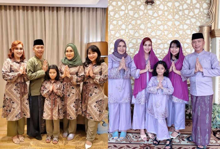 Ayu Ting Ting dan kelaurga tampil kompak pakai baju lebaran seragam
