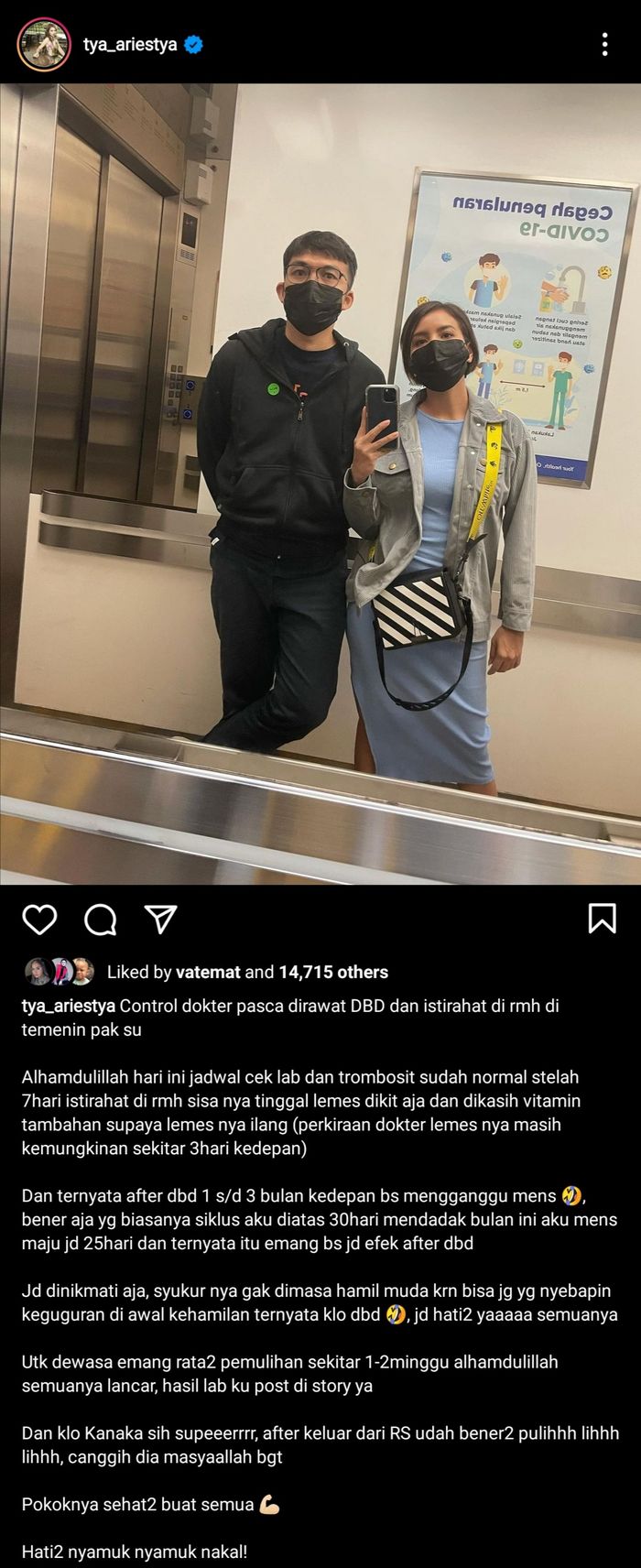 Tangkapan layar Instagram Tya Ariestya.