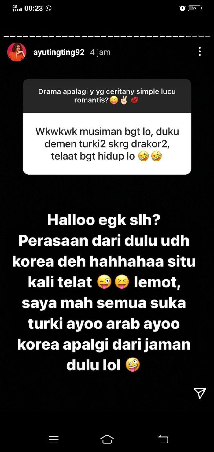Update Lagi Nonton Drama Korea Ayu Ting Ting Kena Nyinyiran, Netizen Sebut Musiman Banget Lo! 