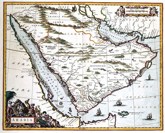 Peta Arab diterbitkan pada 1662 dalam Atlas Maior oleh Joan Blaeu (1598-1673). Meskipun tampaknya diukir secara khusus untuk atlas ini, gambar tersebut mirip dengan peta sebelumnya yang diterbitkan oleh Willem Jansz. Blaeu (1571-1638) pada tahun 1608.