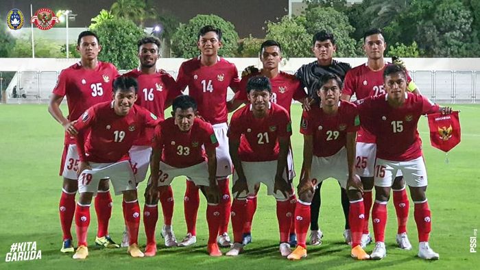 Starting XI timnas Indonesia pada laga uji coba kontra Afghanistan jelang Kualifikasi Piala Dunia 2022 Zona Asia.