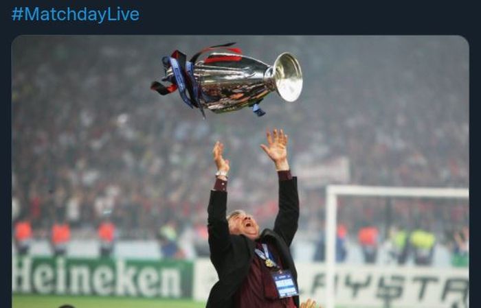 Carlo Ancelotti saat membawa AC Milan juara Liga Champions.