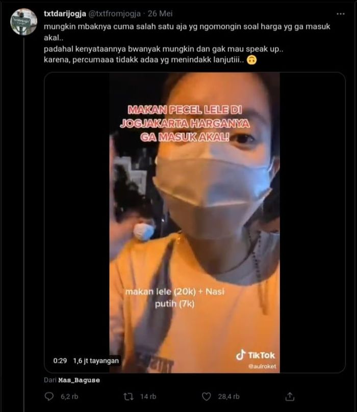 Video pecel lele mahal yang viral 