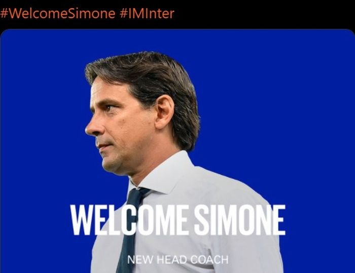 Eks pelatih Lazio, Simone Inzaghi resmi menjadi pelatih Inter Milan.