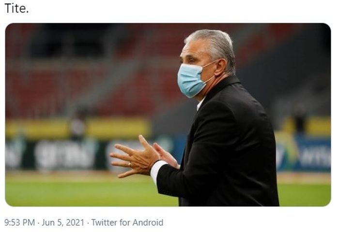 Pelatih timnas Brasil, Tite.