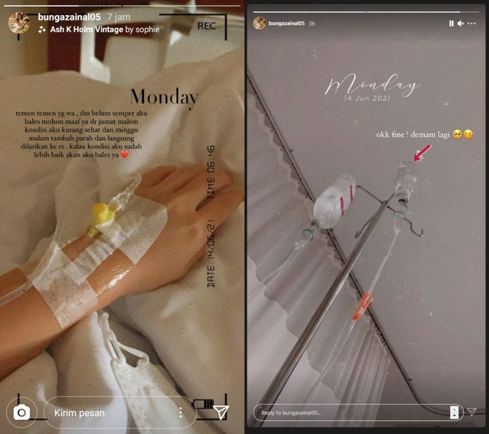 Bunga Zainal tengah jatuh sakit