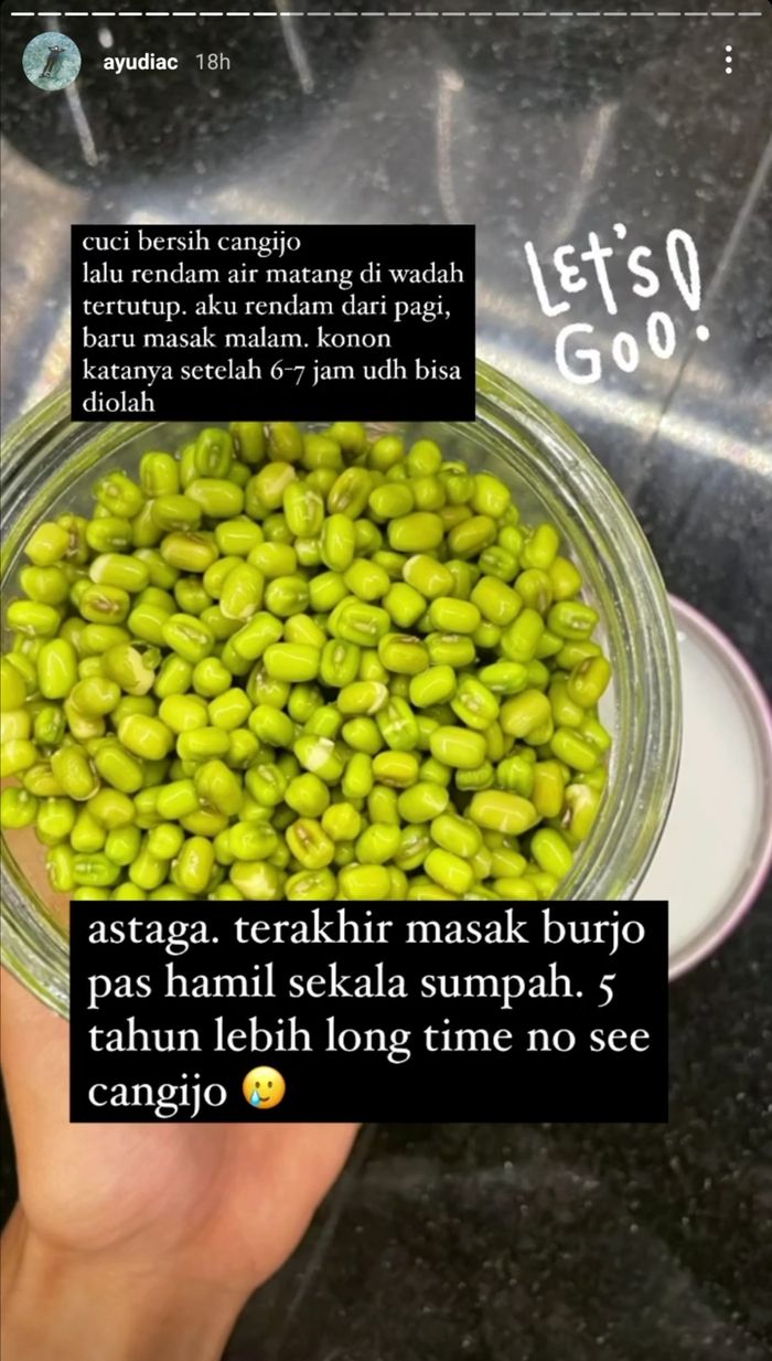 Tangkapan layar Instagram Story Ayudia Bing Slamet.