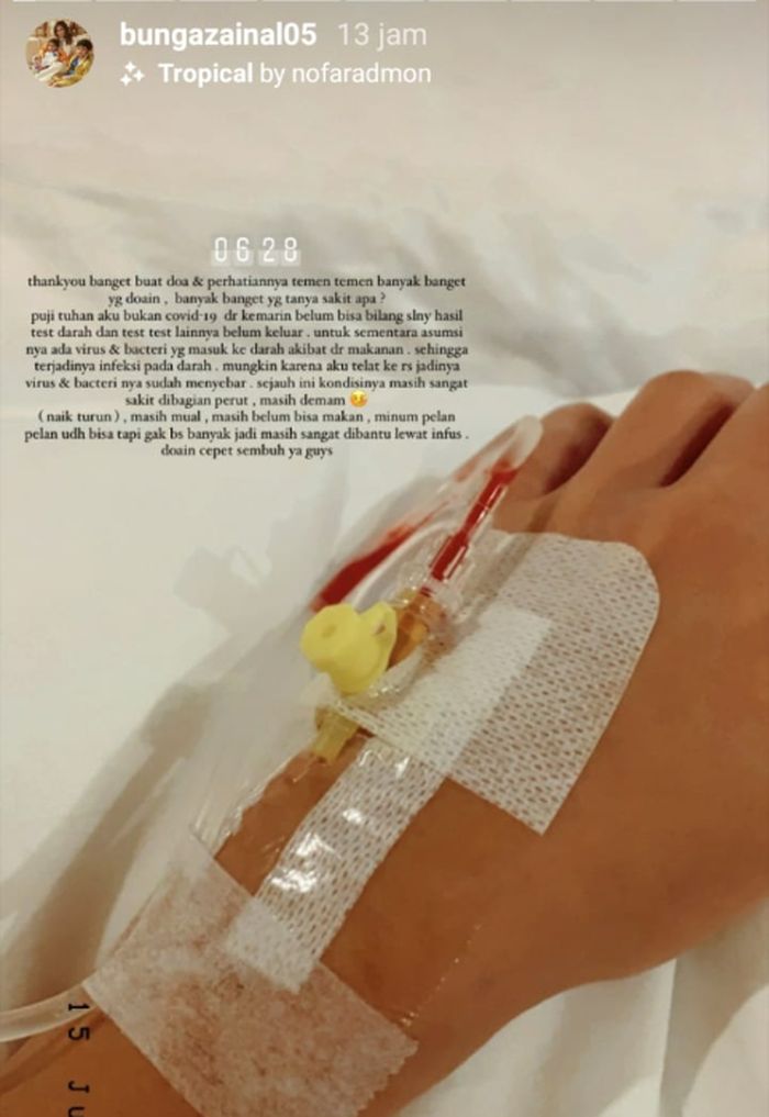 Kondisi kesehatan Bunga Zainal