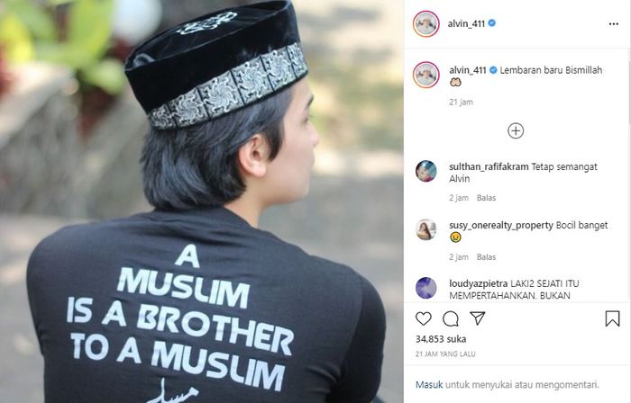 Unggahan Alvin Faiz setelah resmi bercerai dari Larissa Chou