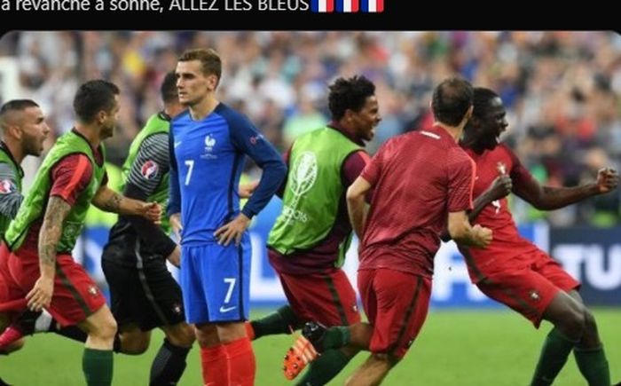 Momen timnas Prancis kalah dari timnas Portugal di final Euro 2016.