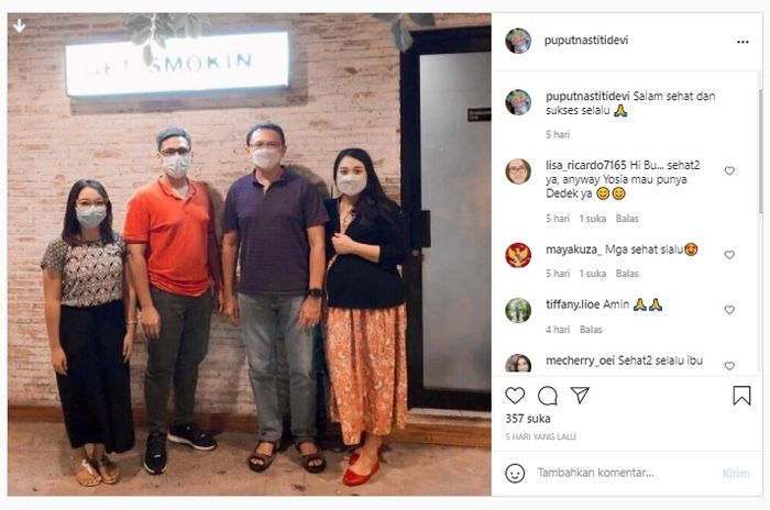 Perut buncit Puput Nastiti Devi jadi sorotan netizen, hamil anak kedua?