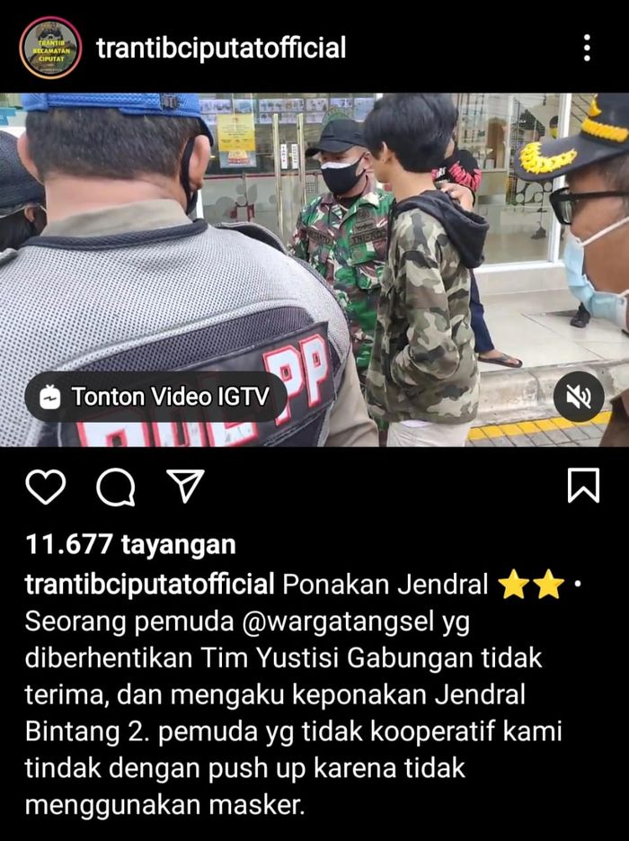 Video viral pria melanggar prokes dan mengaku saudara Jenderal