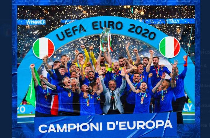 Timnas Italia juara Euro 2020 usai menekuk Inggris pada final di Wembley, London, 11 Juli 2021.