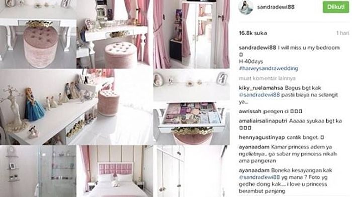 Begini Tampilan Kamar Sandra Dewi Sebelum Menikah