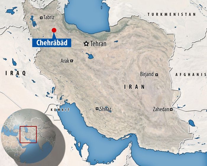 Tambang garam terletak di desa Chehrabad, Iran
