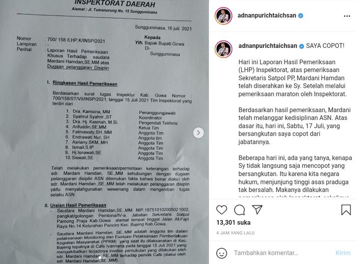 Bupati Gowa copot Satpol PP yang diduga melakukan tindakan penganiayaan pada wanita hamil 