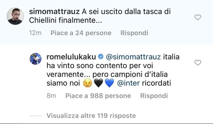 Komentar Romelu Lukaku di akun Instagram-nya soal ejekan pendukung rival Inter Milan.