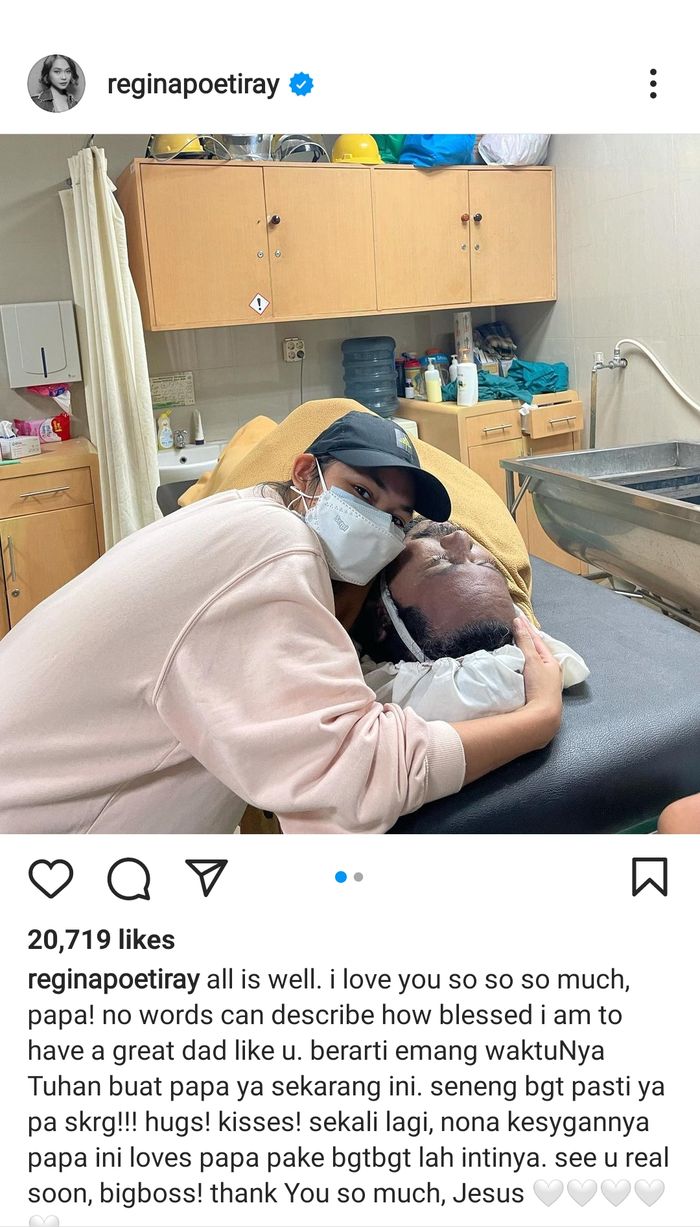 Tabah dengan takdir yang diberikan Tuhan, Regina mengungkapkan rasa bangganya akan sosok ayah.  