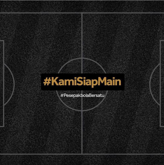 APPI bersama para pemain Liga 1 menggaungkan tagar Kami Siap Main