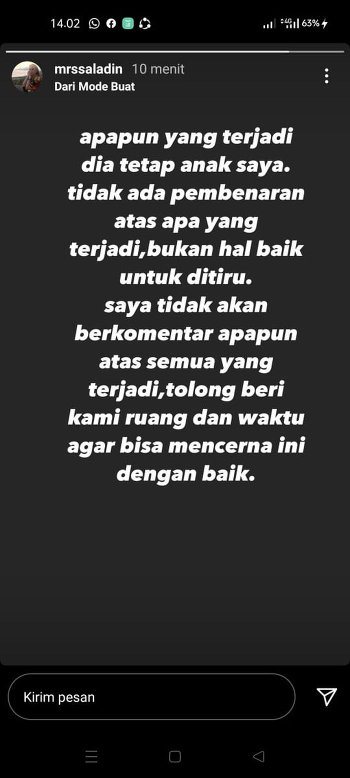 Ibunda Adhisty Zara, Sofia Yulinar berkomentar mengenai video ciuman sang putri dengan Niko Al Hakim, mantan suami Rachel Vennya.