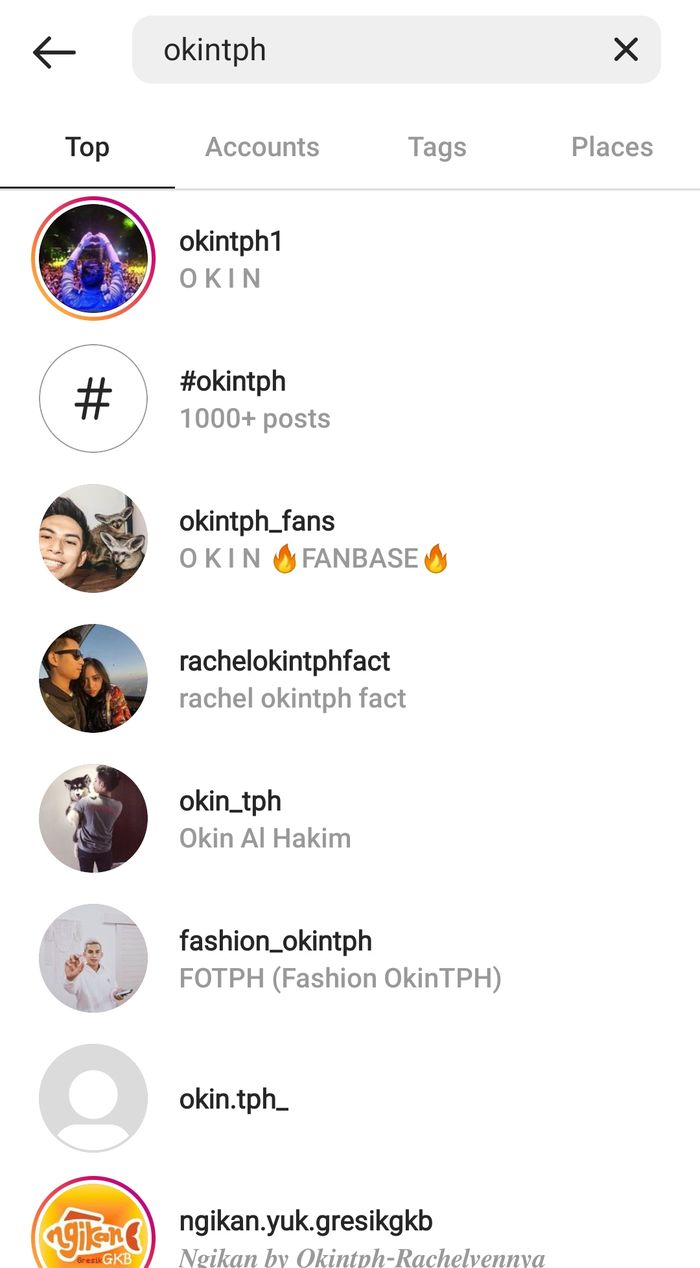 Akun Instagram Niko Al Hakim alias Okin hilang dari pencarian.