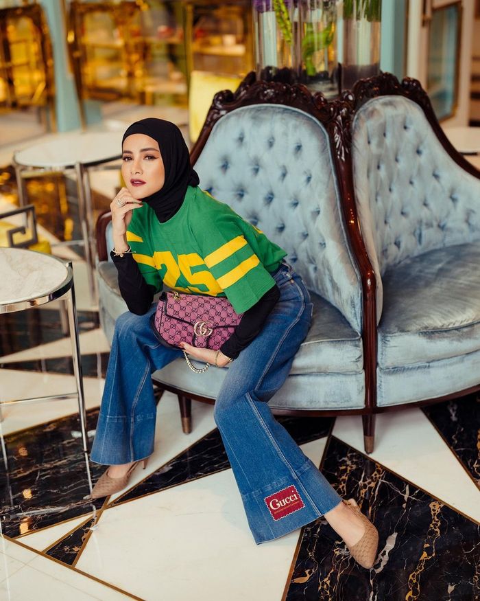 OOTD kenakan Gucci ala Olla Ramlan.