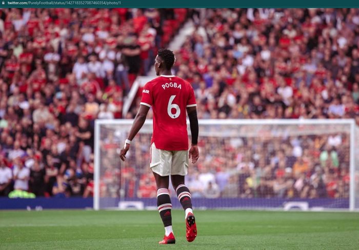 Paul Pogba saat tampil cemerlang ketika Manchester United menang 5-1 atas Leeds United pada laga pembuka Liga Inggris 2021-2022.