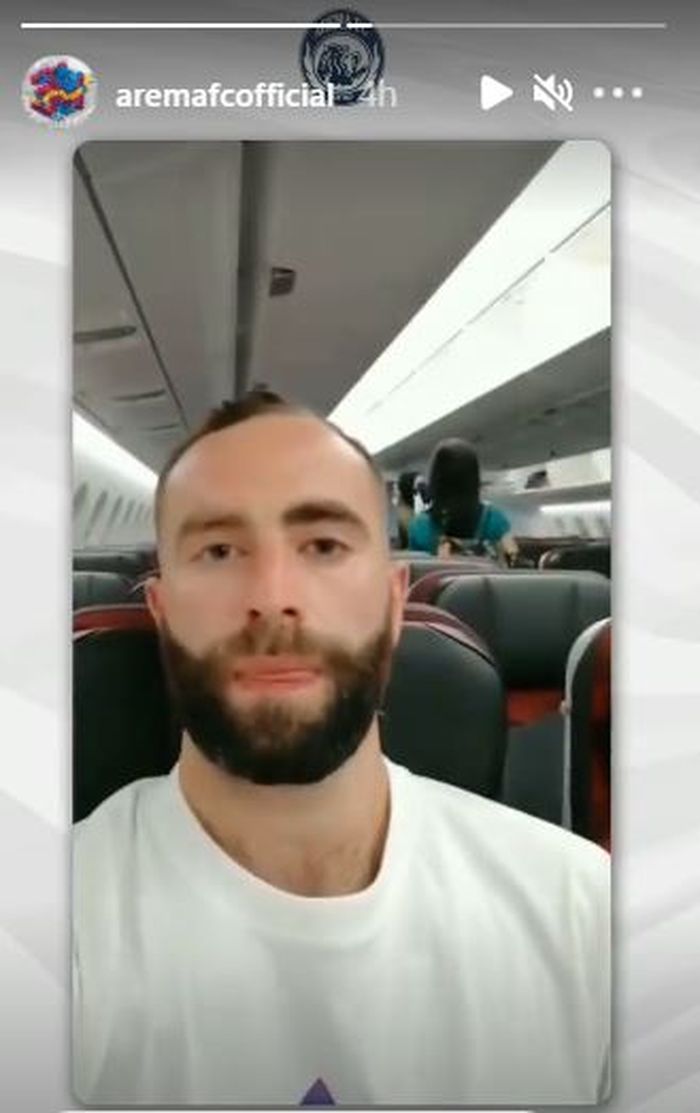 Tangkapan layar pemain baru Arema FC, Sergio Silva.