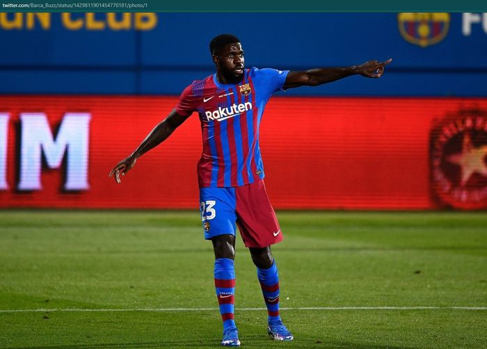 Samuel Umtiti, bek Barcelona yang tak mendapatkan tempat di tim utama.