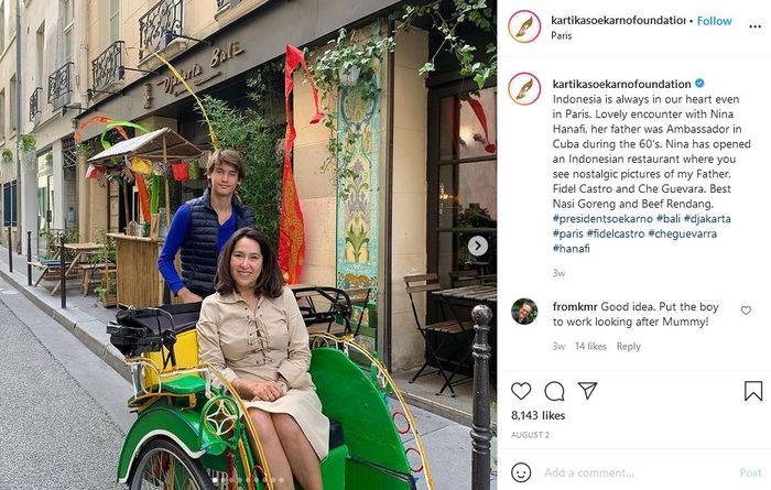 Postingan Kartika Sari Dewi Soeakrno bersama sang putra Frederik Kiran Soekarno Seegers