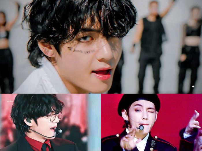 Kolase foto penampilan V BTS