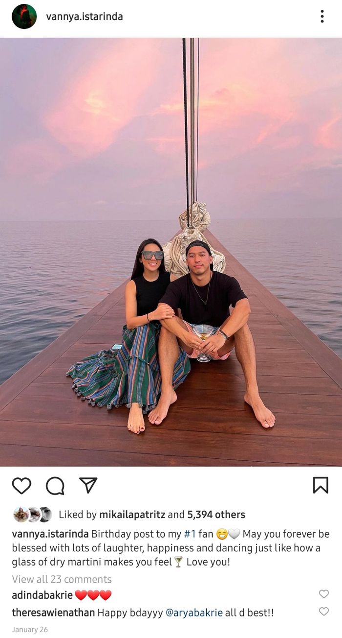 Vannya Istarinda dan Arya Bakrie.  