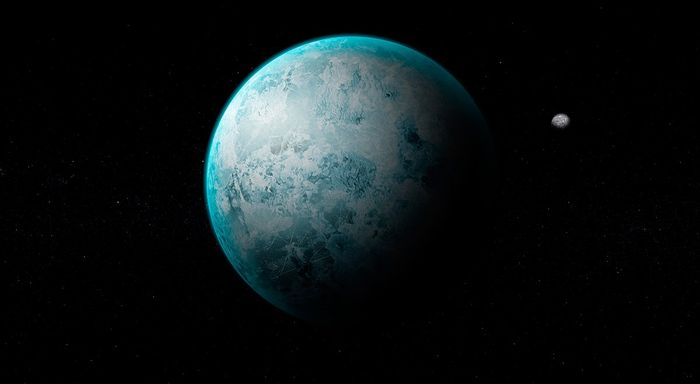 Ilustrasi hipotesis planet es. Planet-planet dingin seperti ini banyak ditemukan di galaksi kita.