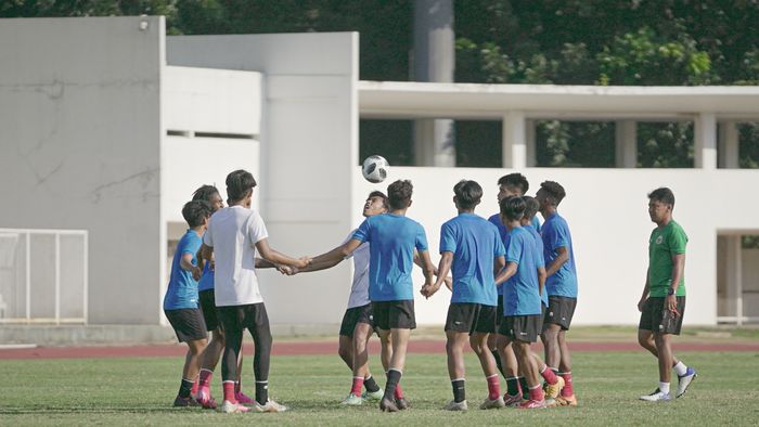 Para pemain timnas U-18 Indonesia sedang menjalani pemusatan latihan (TC)