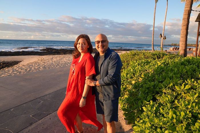 Maia Estianty dan Irwan Mussy liburan di Hawaii.