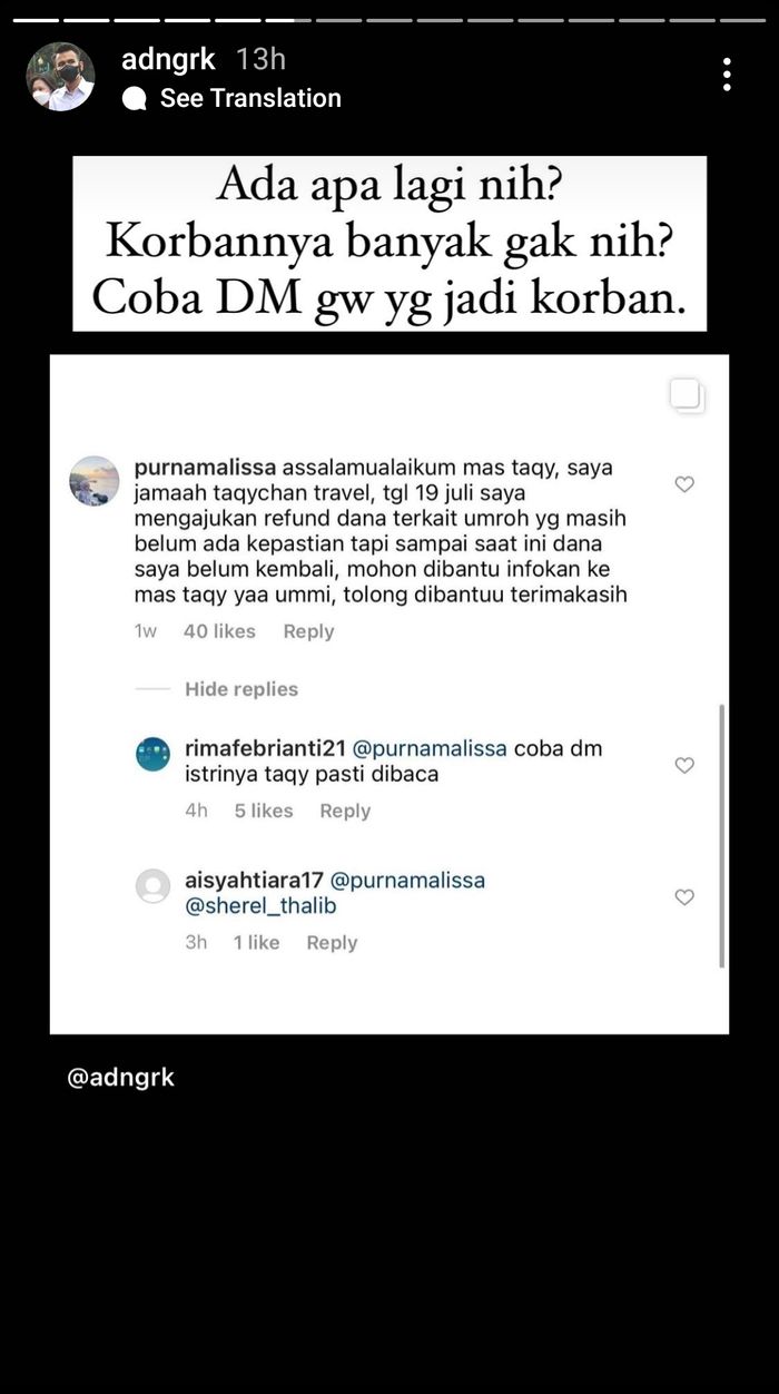 Adam Deni, pegiat media sosial, membongkar isu berdasarkan testimoni pelanggan yang kecewa dengan bisnis Taqy Malik. 