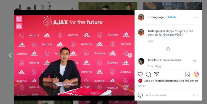 Pemain muda Ajax Amsterdam, Tristan Gooijer