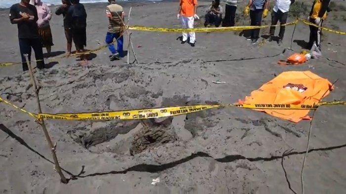 Lokasi penemuan tulang belulang manusia di Pantai Pangkusumo, Yogyakarta.