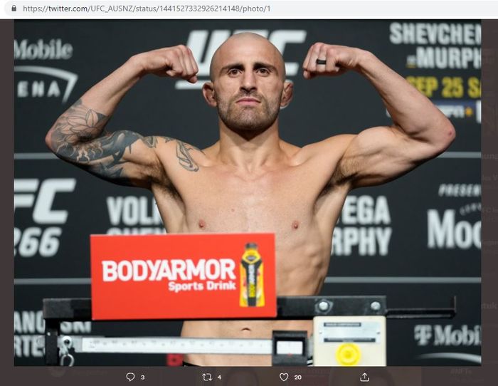 Juara kelas bulu UFC, Alexander Volkanovski. Dia akan segera tampil pada UFC 273 melawan The Korean Zombie.