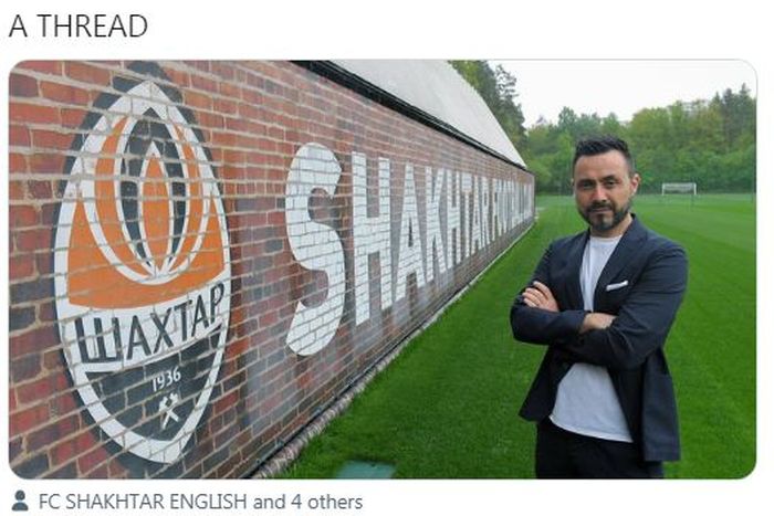 Roberto De Zerbi saat masih menjadi pelatih Shakhtar Donetsk.