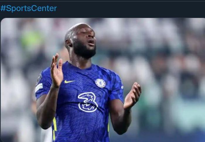 Ekspresi striker Chelsea, Romelu Lukaku.