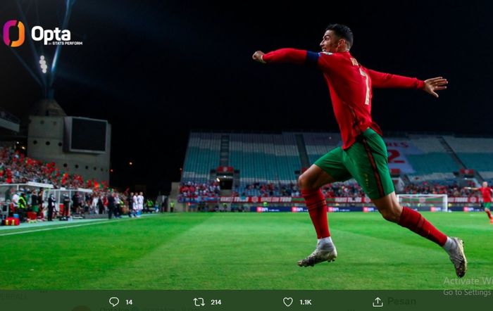 Megabintang timnas Portugal, Cristiano Ronaldo.