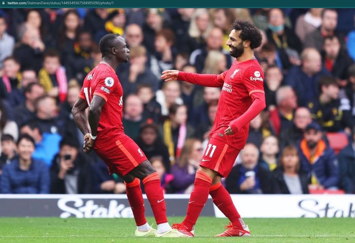 Sadio Mane dan Mohamed Salah bakal absen membela Liverpool pada awal tahun 2022.