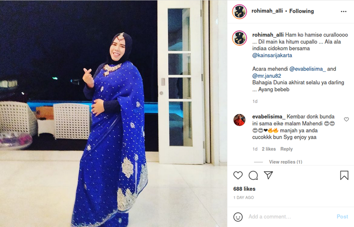 Arti nama Rohimah ternyata punya makna tersembunyi, mantan Kiwil ini justru tampil semakin menawan saat pajang potret pakai baju Sari khas India.