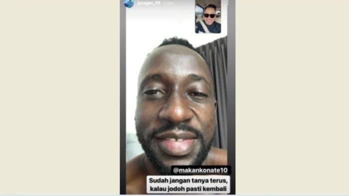 Tangkapan layar Presiden Arema FC, Gilang Widya Pramana saat menghubungi Makan Konate