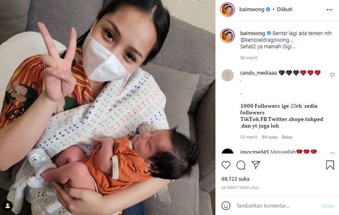 Postingan Baim Wong
