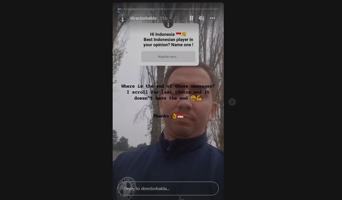 Direktur FK Senica David Balda saat meminta rekomendasi pemain terbaik Indonesia (18/11/2021). 