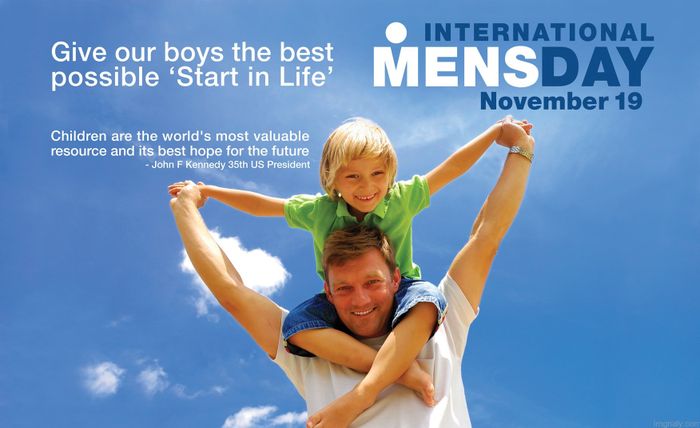 Poster perayaan International Men's Day atau Hari Pria Internasional yang dirayakan pada 19 November.