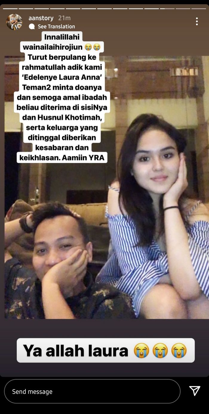 Kabar  Laura Anna meninggal dunia
